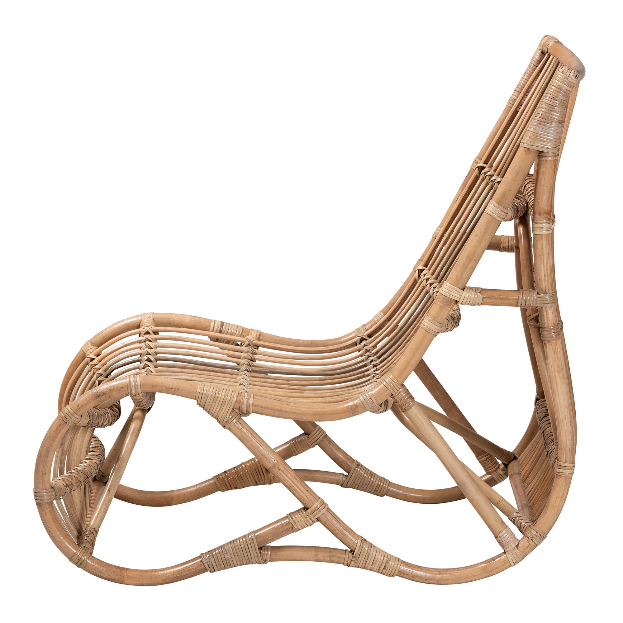 bali & pari Genera Rattan BOHO Lounge Chair, Natural Brown