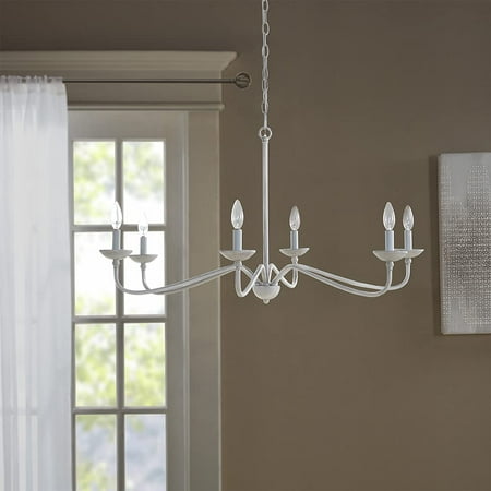 

Gracie Mills Brighton 6 Light Chandelier in Distressed White Finish FB150-1156