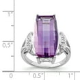 thumbnail image 2 of 925 Sterling Silver Rhodium-plated Amethyst and Diamond Ring, 2 of 2
