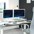 thumbnail image 3 of VIVO White Height Adjustable 36" Standing Desk Monitor Riser, Sit Stand Tabletop, 3 of 9