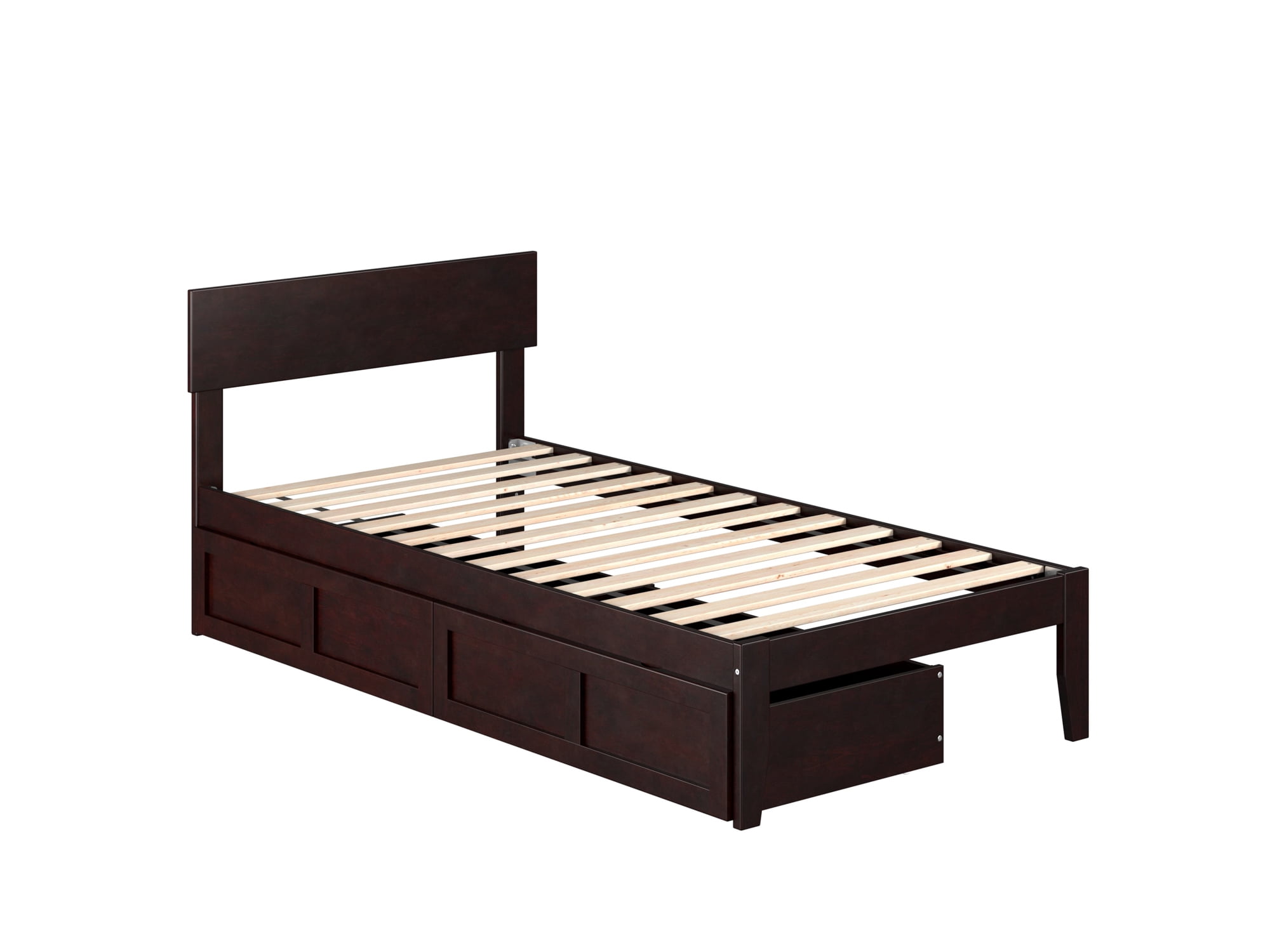 AFI Boston 14" Twin Wood Platform Bed Frame with Set of 2 Storage Drawers, Espresso
