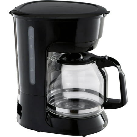 Mainstays Black 12-Cup Coffee Maker with Removable Filter