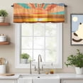 thumbnail image 2 of Abstract Sunset Valance Curtain for Windows Seaside Orange Landscape Vintage Collage Rod Pocket Curtain Valances Short Window Treatments Panels for Kitchen Bathroom Laundry Room Basement 56 x 16 Inch, 2 of 9