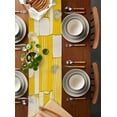 thumbnail image 2 of Abstract Yellow Table Runner 48 Inches, Modern Artwork Stripe Bed Runner Dresser Scarves Tabletop for Indoor Outdoor Parties/Ceremony/Banquet, 13" x 48", 2 of 8