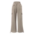 thumbnail image 4 of Womens Baggy Cargo Pants Streetwear Hop Joggers Sweatpants Drawstring Casual Loose Wide Leg Trousers Cute Dressy Clothes Women's Casual Pants Suit Women Casual Pants Suits plus Size Womens Casual, 4 of 4