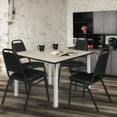 thumbnail image 3 of Kee 48" Square Breakroom Table- Maple/ Chrome & 4 Restaurant Stack Chairs- Black, 3 of 8