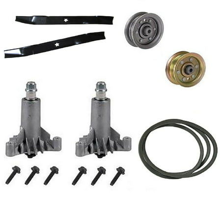 (1) Deck Kit w/ Mulching Blade, Pulley, Drive Pulley, Spindle & Drive Belt for Mowers with 42
