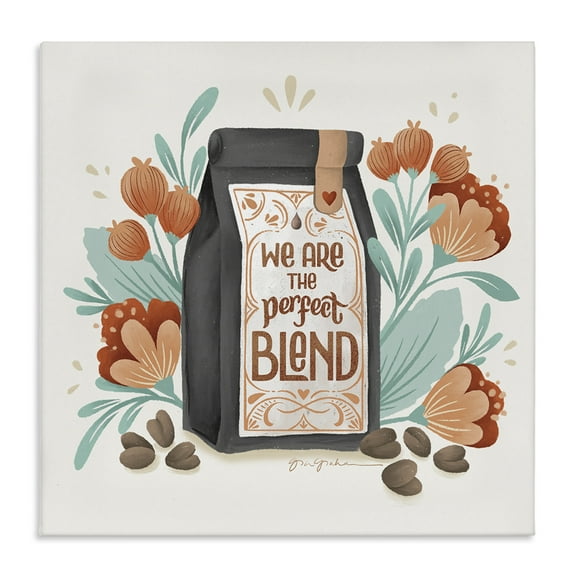 Stupell Industries Perfect Blend Coffee Food & Beverage Painting Wrapped Canvas Art Print Wall Art, 17 x 17