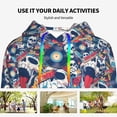 thumbnail image 4 of Lsque cool rock Skull Pattern Casual Women's Hoodie,Hooded Sweatshirt with Kangaroo Pocket,Pullover Hoodie with Eye-catching Drawstrings-Medium, 4 of 7