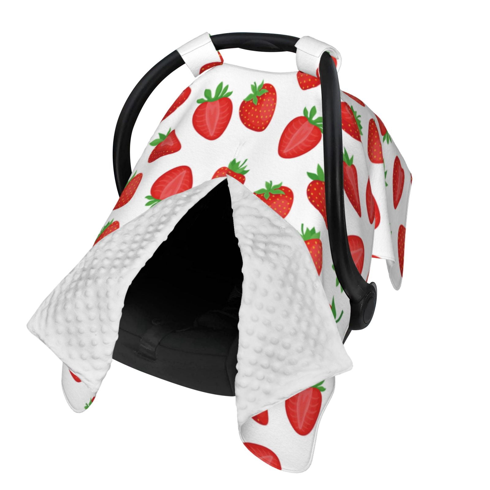 Naloa Strawberries Baby Car Seat Cover, Breathable Baby Carrier Cover, Multiuse Baby Carrier Cover & Nursing Breastfeeding Cover
