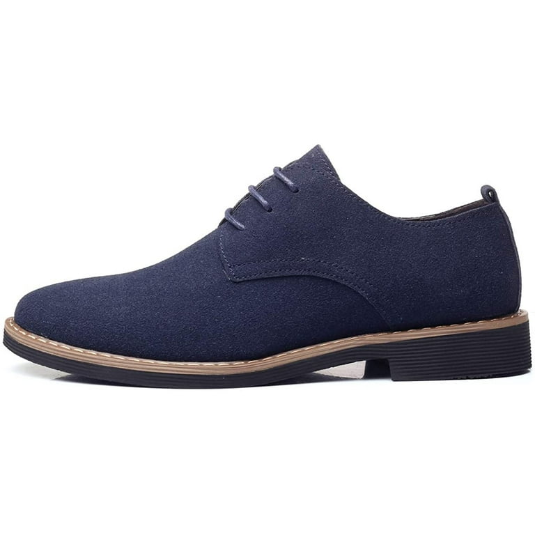 Men's Suede Dress Shoes Casual Lace Up Oxfords Shoes - Walmart.com