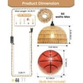 thumbnail image 3 of Rattan Hanging Lamp,Boho Pendant Lights,Plug in Cord Hanging Rattan Light,Plug Into Wall Outlet Pendant Light Fixture On/Off Switch for Living,Dinner Room,Bedroom,Kitchen,for E26,without Bulb, 3 of 7