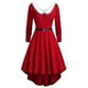 thumbnail image 1 of ZHAOCHENG Disfraz de Papá Noel para mujer, vestido skater midi, vestido de lujo navideño, talla L, rojo, 1 of 2