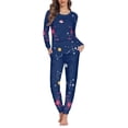 thumbnail image 1 of Renewold Women's Sleepwear Long Sleeve Top and Pants Pajama Set Lightweigth Thin Loungewear Cancer Print Pajamas Size 2XL, 1 of 5
