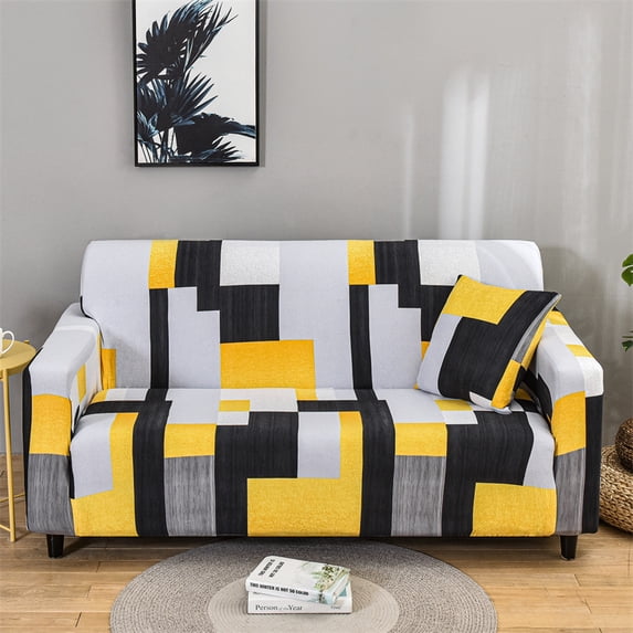 Furniture Covers Printed Couch Cover Stretch Sofa Covers Patterned Slipcovers for Sofas for 1/2/3/4 Cushion Couch With Six Pillow Case