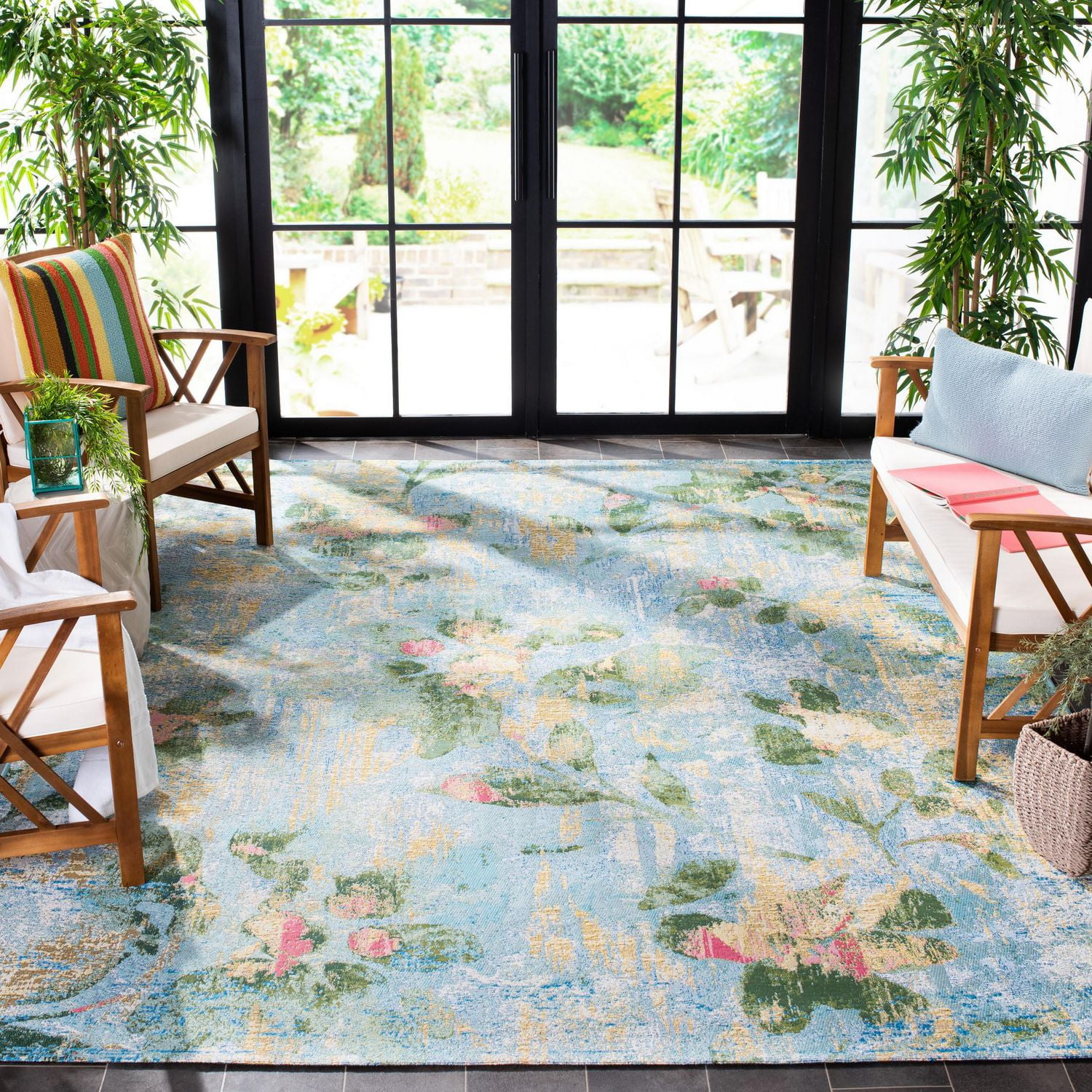 SAFAVIEH Barbados Cedric Floral Indoor/Outdoor Area Rug
