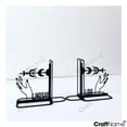 thumbnail image 2 of Craftnamesign Customized Spiritual Astrology Name Metal Bookends, Crescent Moon Book Shelf Holder, 2 of 2