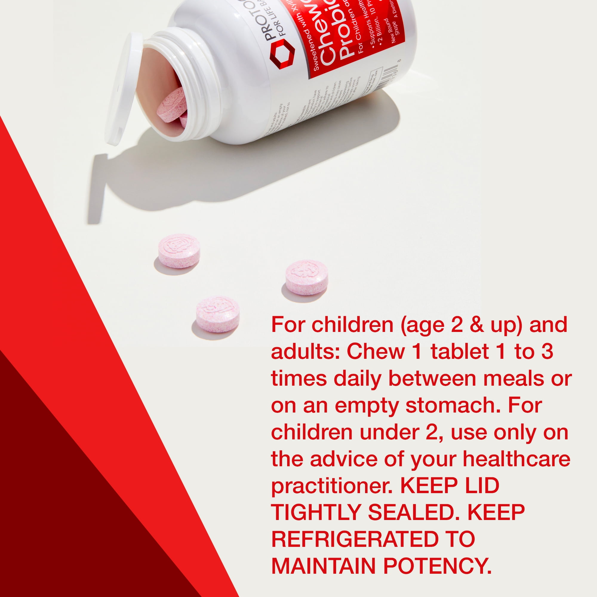 Protocol For Life Balance - Chewable Probiotic (For Adults and Children) - Supports Healthy Immune/Digestive System Function, Weight Loss, and Upset Stomach - Sweetened with Xylitol - 90 Chewables