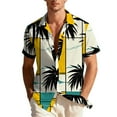 thumbnail image 2 of Blczomt Big & Tall Mens Short Sleeve T Shirts Yellow Hawaiian Tshirt Collared Soft Button Up Summer Mens Clothes Trendy, 2 of 9