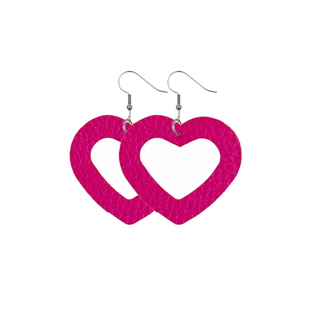 Sonducket Pendientes de cuero en forma de corazón, colgante de oreja, aro exagerado, pendiente colgante hueco, regalo del Día de San Valentín, favores Ropa, zapatos y accesorios Miscelánea tipo 13 Sonducket AP010114-13