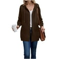 thumbnail image 5 of UngA Long Zip Up Hoodie Women Oversized Fleece Long Tunic Sweatshirts Casual Long Sleeve 2025 Fall Hoodie Jacket Coat Hoodie for Women (Coffee,M), 5 of 6
