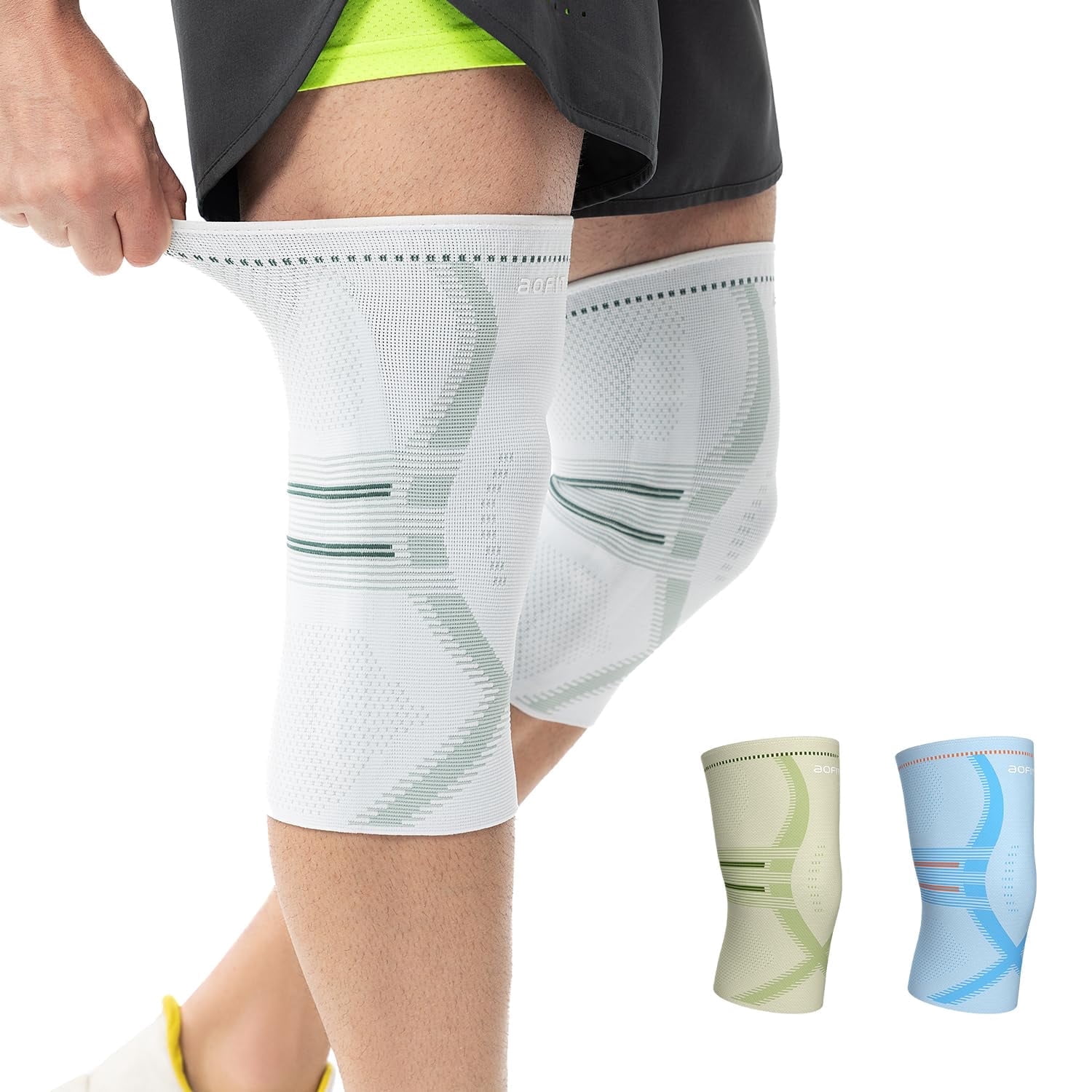 Compression Knee Brace for Women & Men, 2 Pack AOCELL Knee Sleeve Support for Knee Joint Pain Relief, ACL, Meniscus Tear, Arthritis