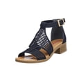 thumbnail image 1 of Sandalias Para Mujer Tipo Piel Negro Casuales Con Tacón Bajo negro 22, 1 of 7