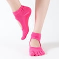 thumbnail image 1 of Calcetines de yoga con punta abierta, antideslizantes, transpirables, cómodos para deportes, calcetines de yoga multicolor, 1 of 6