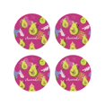thumbnail image 2 of Balery 4 Pcs Pink Green Avocadoleather Coasters Set, Drink Table Cup Coasters For Living Room Kitchen Coffee Decor, 2 of 9