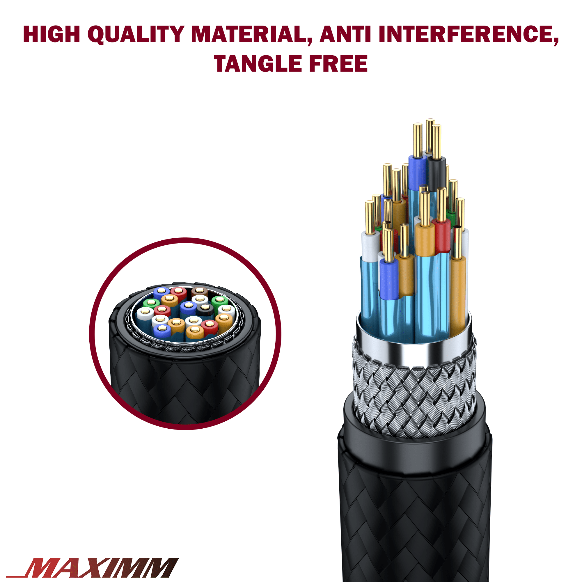 Maximm Premium High-Speed HDMI 2.0b 4K Cable, 100 FT - [2 Pack], w/Built-in Signal Booster - Cable Sleeve, Ties, Clips, 90 & 270 Degree Adapters Included