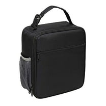 JikouIivo Large Portable Cooler Lunch Box with Adjustable Shoulder Strap，Keep Warm Cold and Fresh,for School/Office/Beach/Picnic,Back to School,9.1 х 4.3 х 10.2 in,Black