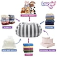 thumbnail image 7 of Inspired Home Bean Bag Cover Microfiber Striped 32"x32" Stuffed Animal Storage, 7 of 7