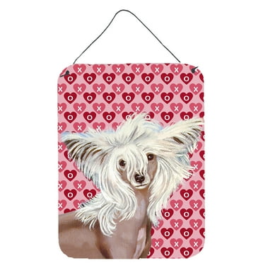 Carolines Treasures LH9167DS1216 Chinese Crested Hearts Love and Valentines Day Portrait Wall or Door Hanging Prints