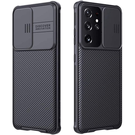 Samsung Galaxy S21 Ultra Case with Camera Cover, Full-Body Protective & Slim Fit, Camera Protection Case Only for Samsung Galaxy S21 Ultra 5G 6.8 inch (2021 Release), Black