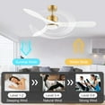 thumbnail image 3 of 52 Inch Smart Gold White Ceiling Fans with Lights and Remote, Quiet DC Motor,High CFM,Control with WIFI Alexa APP,Modern Indoor outdoor Ceiling Fans with Dimmable LED Light for Bedroom Patio Porch, 3 of 7