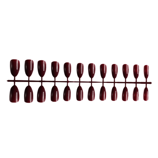 Juego de 24 Piezas de Uñas Postizas Soidarity Accesorio de Moda para Mujer Café Oscuro