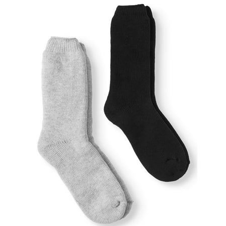 Hot Feet Women's 2 Pairs Heavy Thermal Socks - Thick Insulated Crew for Cold
