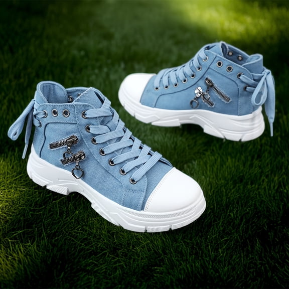 New Women'S High-Top Casual Sports Ankle Boots for Spring And Autumn,Lightweight Comfort, And Thick Sole for Added Height., Women Shoes