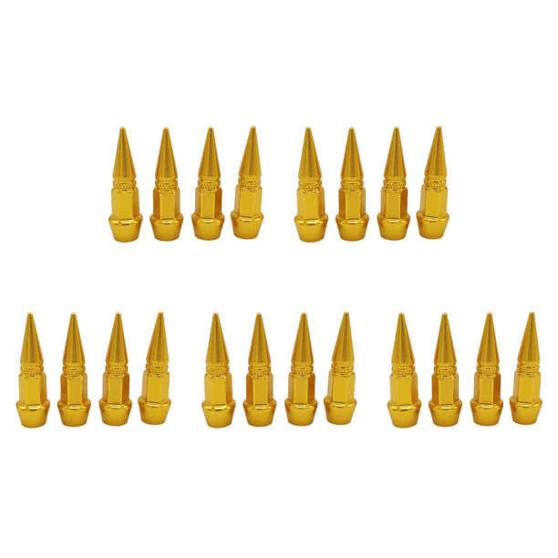 Tapas Vástago Válvula Con Púas Tuercas Aluminio para La Mayoría Los Vehículos (dorado)