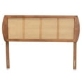 thumbnail image 1 of Baxton Studio Harris Walnut Finished Wood and Rattan Queen Size Headboard, 1 of 8
