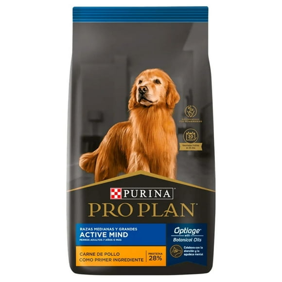 Alimento Para Perro Pro Plan Optiage Active Mind Raza Mediana y Grande Pollo y Arroz de 17.5 Kg