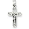 14k White Gold Reversible Crucifix Cross Necklace Pendant