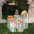 thumbnail image 4 of 5-Piece Clear Acrylic Wedding Display Stands Set, 77 lbs Capacity, Cylinder Pedestals, 4 of 10