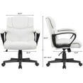 thumbnail image 6 of Lacoo Mid-Back Faux Leather Ergonomic Executive Office Desk Chair, White, 6 of 7