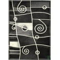 thumbnail image 2 of Handcraft Rugs-Modern Contemporary Brand New Area Rugs-Abstract Carpet with Wavy Swirls -Shed free Black/White/Gray/Ivory (2x 3 feet Doormat), 2 of 7