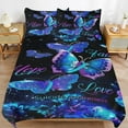 thumbnail image 6 of 3 Pcs Soft Bedding Set, Includes 1 Duvet Cover with Zipper And 2 Pillow Shams,Butterfly Faith Hope Love Queen(90"×90"), 6 of 8
