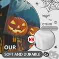 thumbnail image 3 of Halloween Spooky Castle Kitchen Window Curtains and Valances Set 36 Inch, Ghost Pumpkin Lantern Bat Moon Short Tier Curtain for Cafe Living Room Bathroom, Halloween 3 Pieces Set Kitchen Decor, 3 of 6