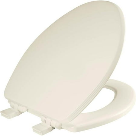 Bemis 1600E4346 Ashland Elongated Enameled Closed Front Wood Toilet Seat with Cover  Biscuit