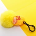 thumbnail image 6 of SPRING PARK Key Pendant Cute Sleep Baby Doll Keychain Bowtie Pompom Fur Fluffy Key Ring, 6 of 7