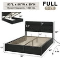 AMERLIFE Full Size Lift Up Storage Bed Frame, Wooden Platform Bed Frame